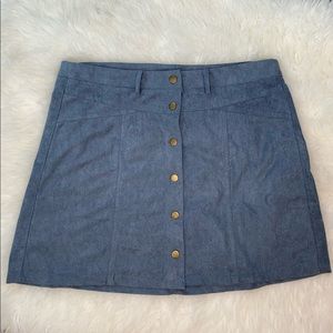 Blue button up high waisted mini skirt